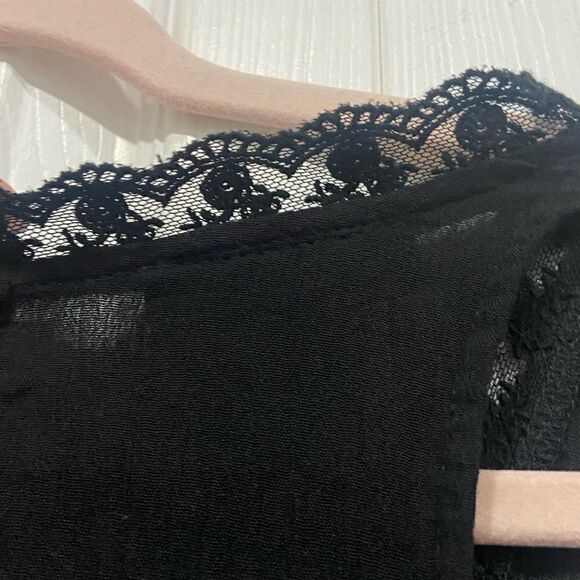 Kendall and Kylie pleated lace sleeveless black mini dress or top size S - Picture 11 of 12